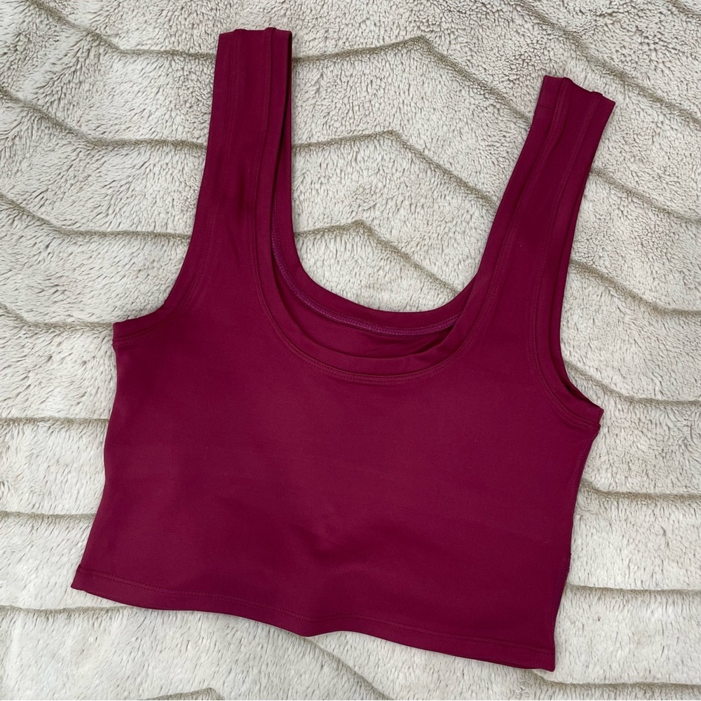 NWOT Terez TLC Crop Top in Black Raspberry - Picture 3 of 6